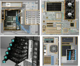 Photos of various computer boards