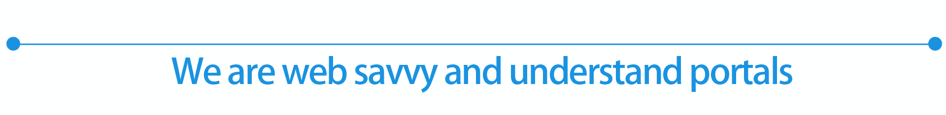 "We are web savvy and understand portals"